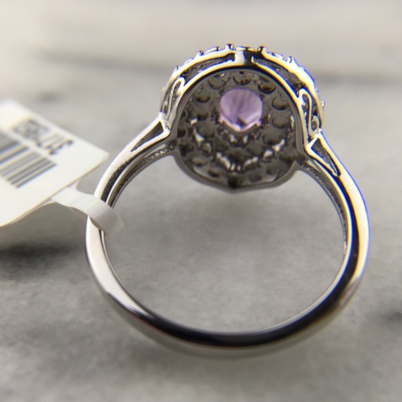Genuine Gemstone Brazilian Amethyst Fashion Ring Size 8 - Picture 5 of 6